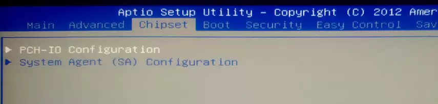 Chipset Вкладка Chipset